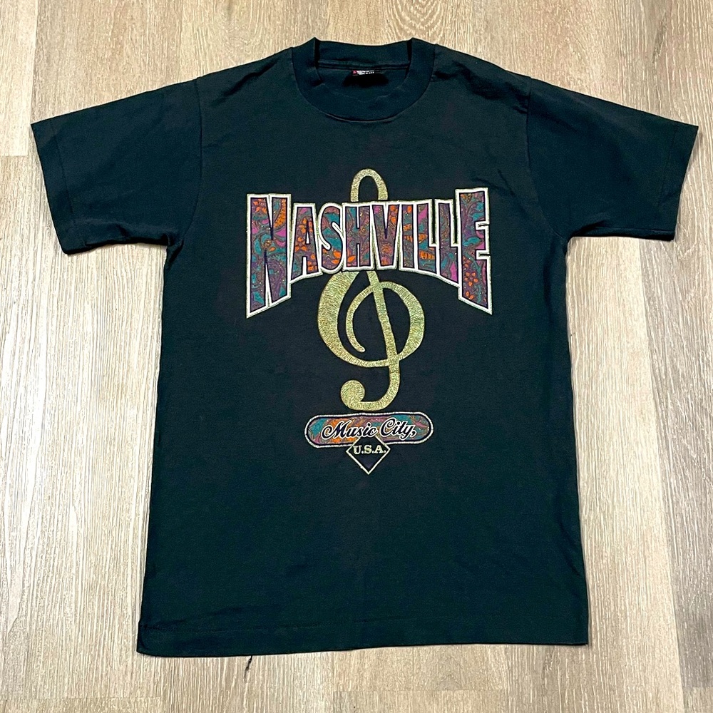 Vintage 90's Nashville Music CIty  SINGLE STITCH Medium T-Shirt MINT Condition